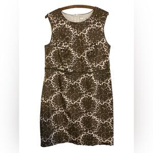 Boden Shift Dress Size 14 Floral Brown Office Fall Classy